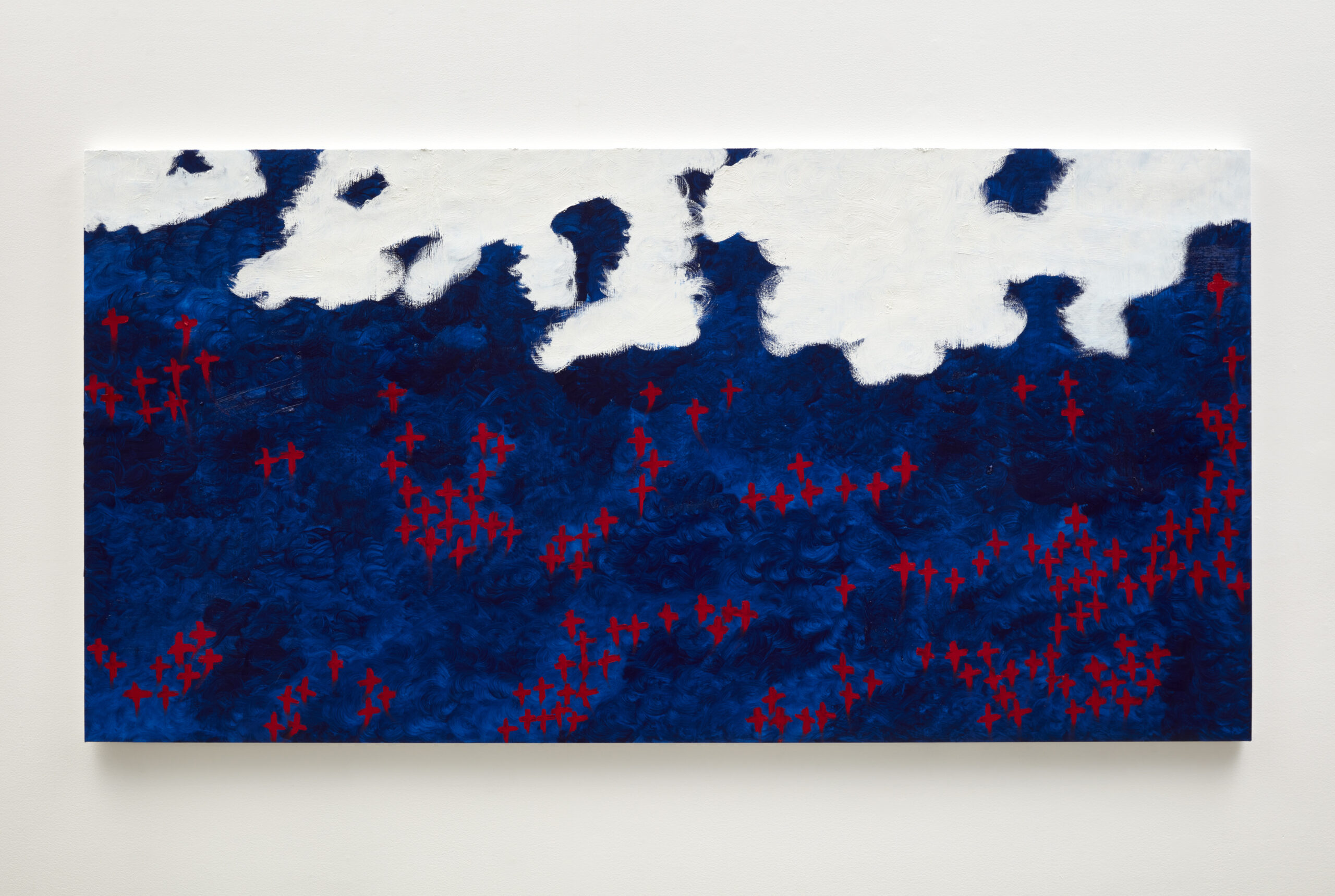 Allison Janae Hamilton, Constellation in Blue and Red, with Clouds, 2025. Courtesy of the artist and Marianne Boesky Gallery. Photo by Jason Wyche.