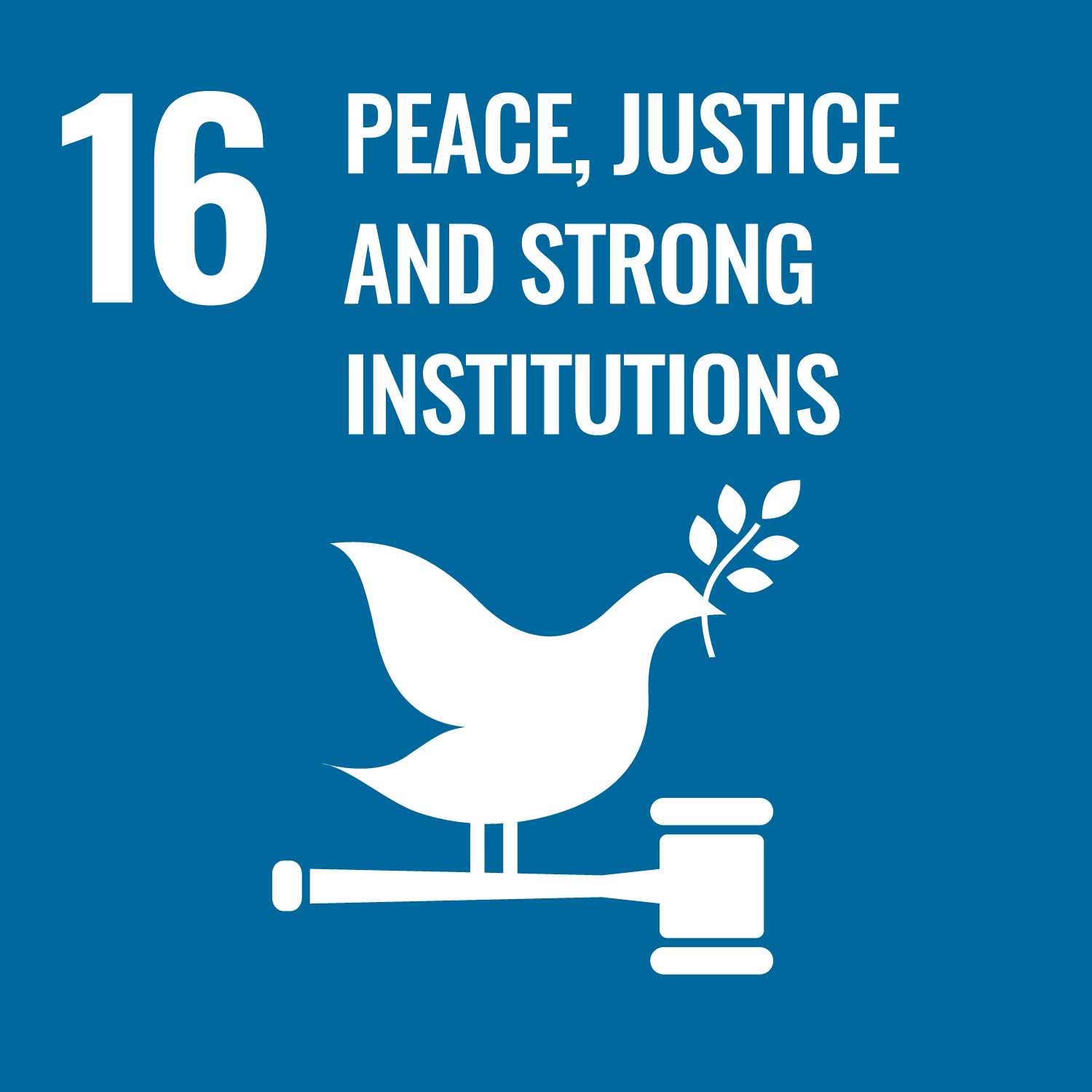 SDG Goal icon for Peace, Justice, and Strong Institutions.