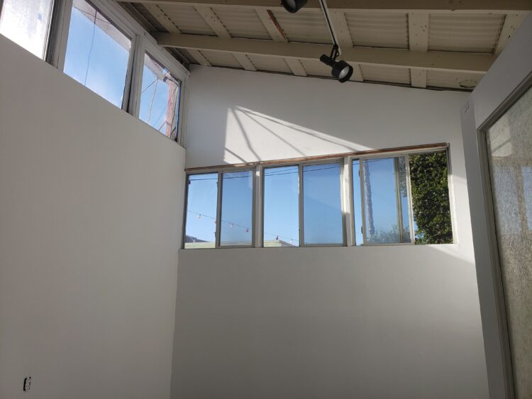 A window in a studio.