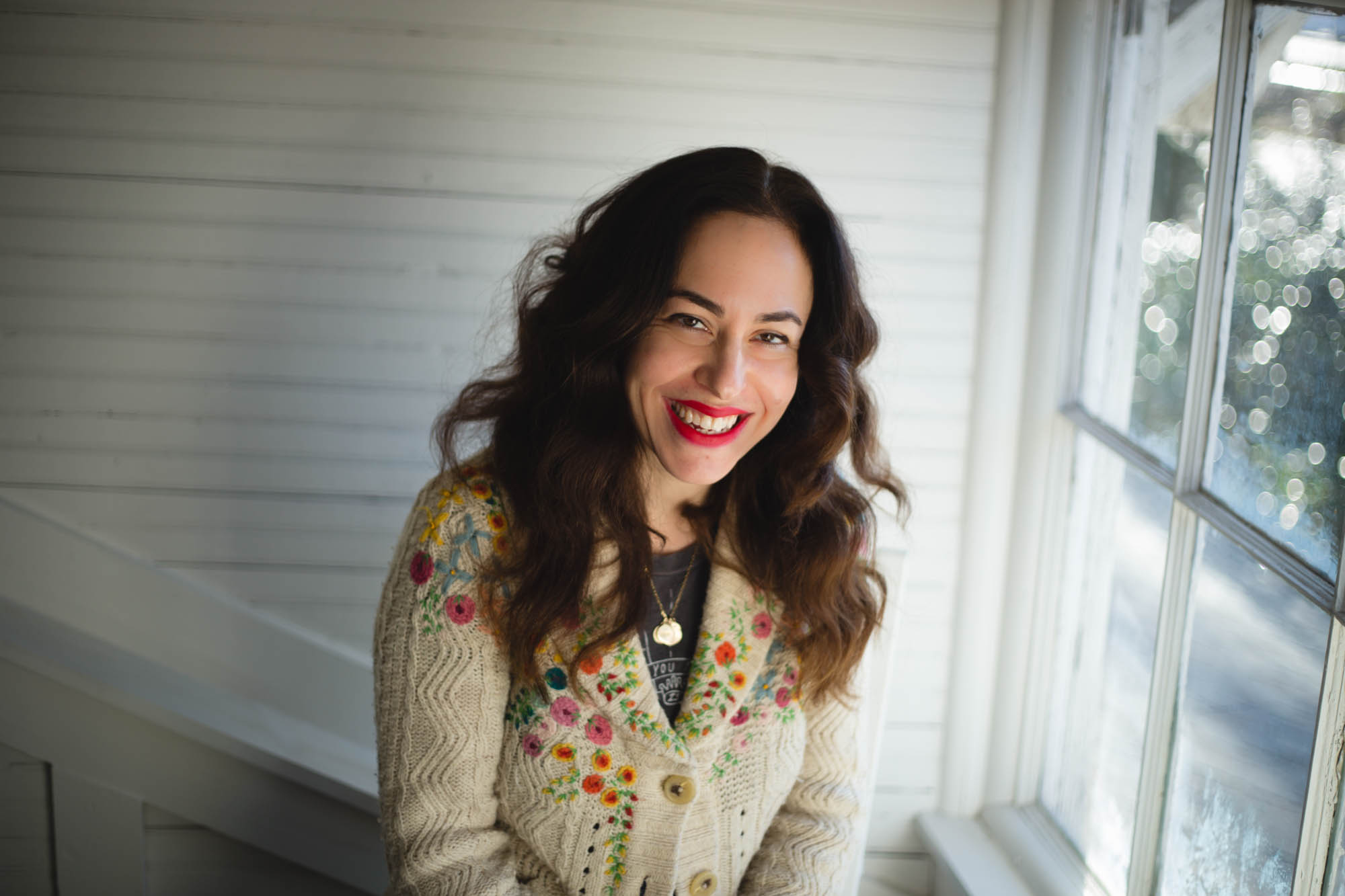 Sabrina Orah Mark photographed by Sarah Baugh in an uninhabited house built in 1925 in Athens, Georgia.