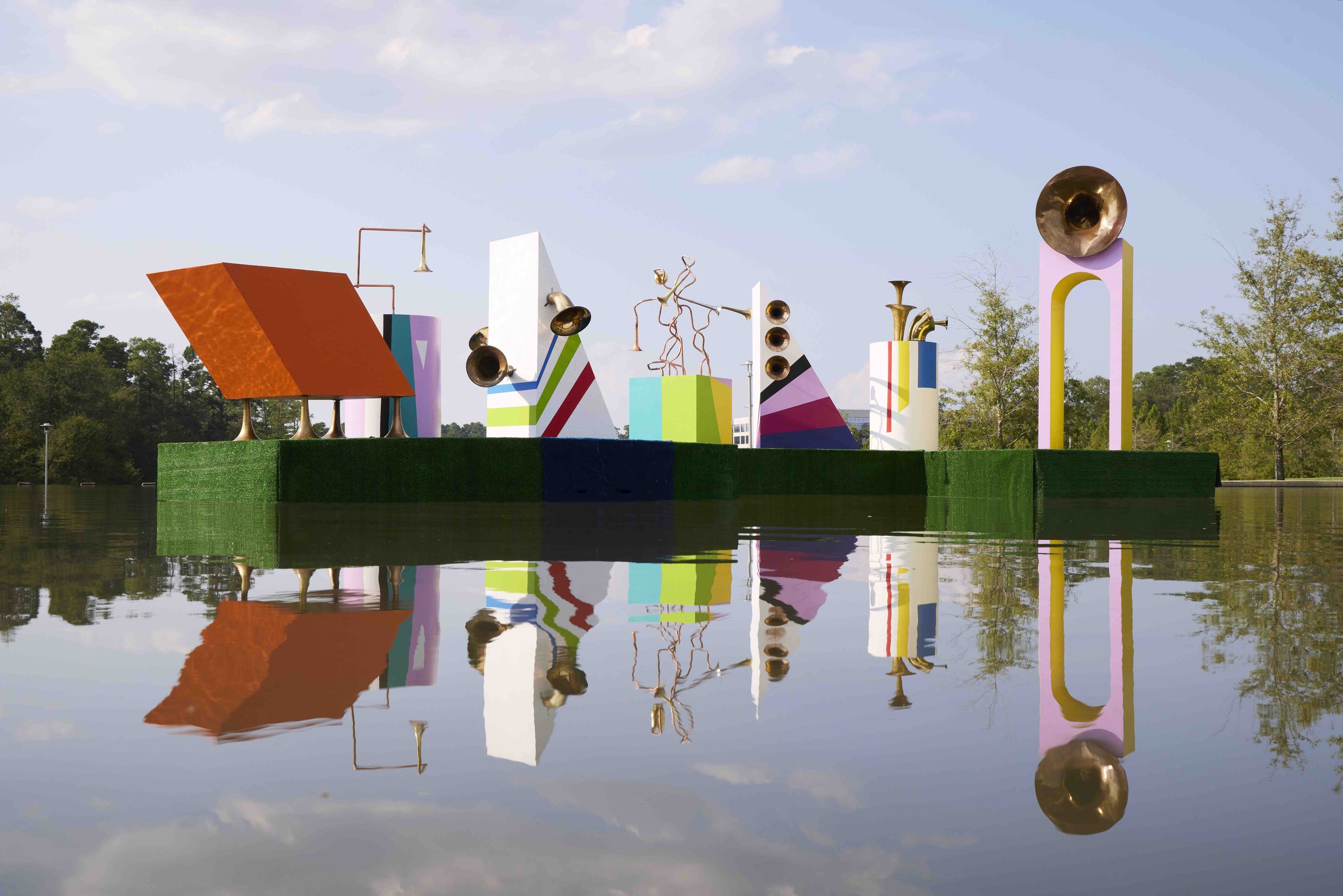 Invisible Music is an installation of floating sonic sculptures that play an 12 channel musical composition
