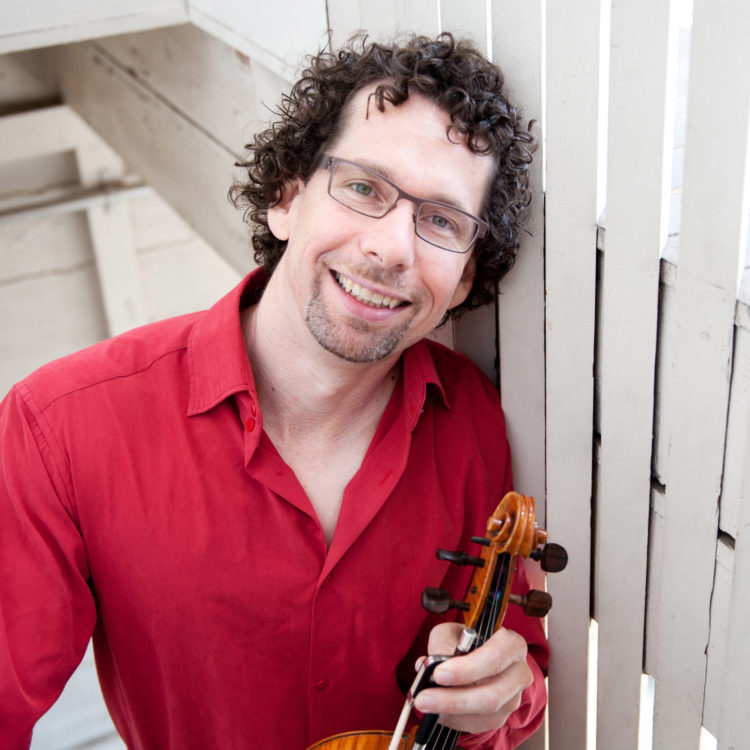 Violist excitedly getting ready to go onstage and perform an evening of new works written for him by an array of exceptional musicians.