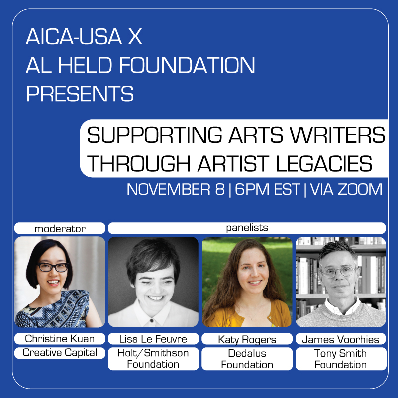 Supporting Arts Writers Through Artist Legacies