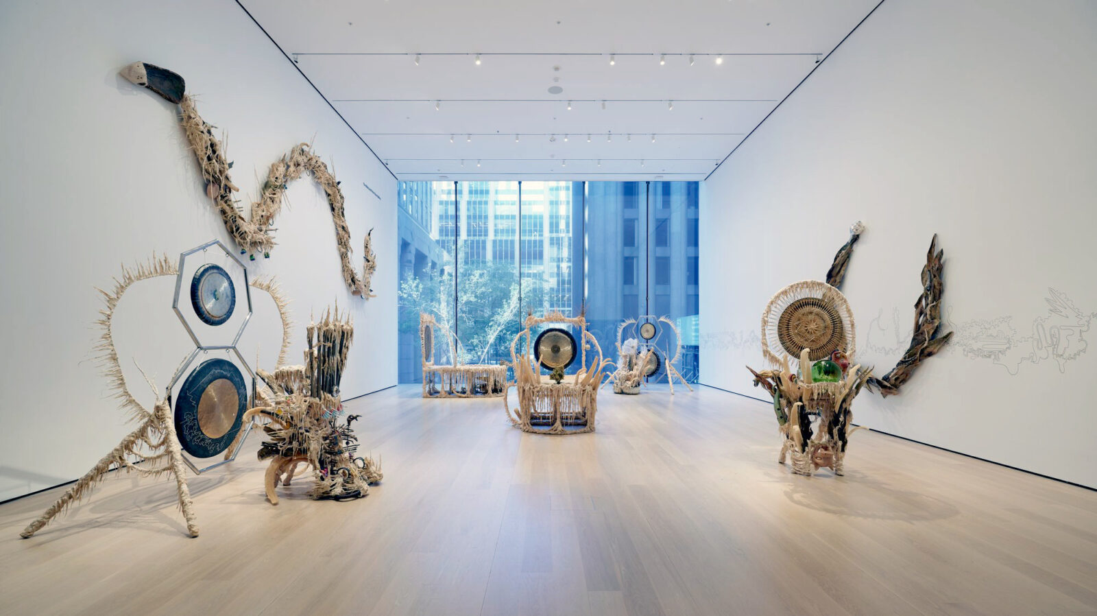 Installation still of Creative Capital Awardee Guadalupe Maravilla's Luz y fuerza at the Museum of Modern Art, New York. On view through Fall 2022.