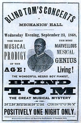 Flyer for Blind Tom's Concerts