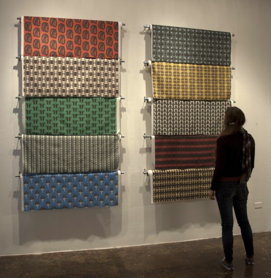 Taraneh Hemami, "Patterns of Resistance," digital fabric on cotton and silk