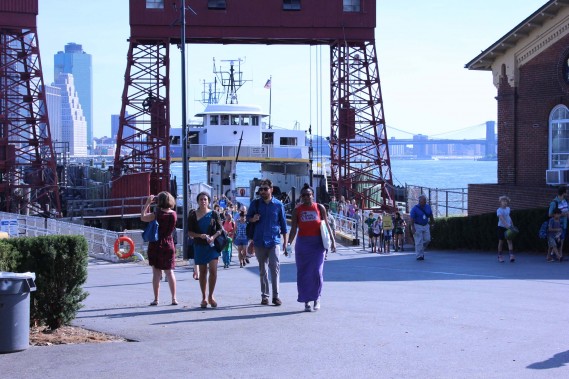 Participants coming off the Ferry for Artists Summer Institute 2015