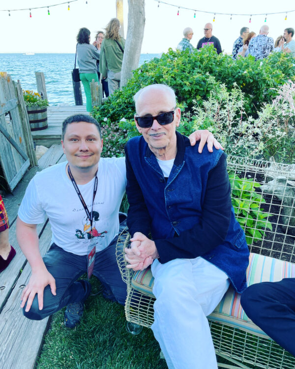 Wes Hurley and John Waters posing together.