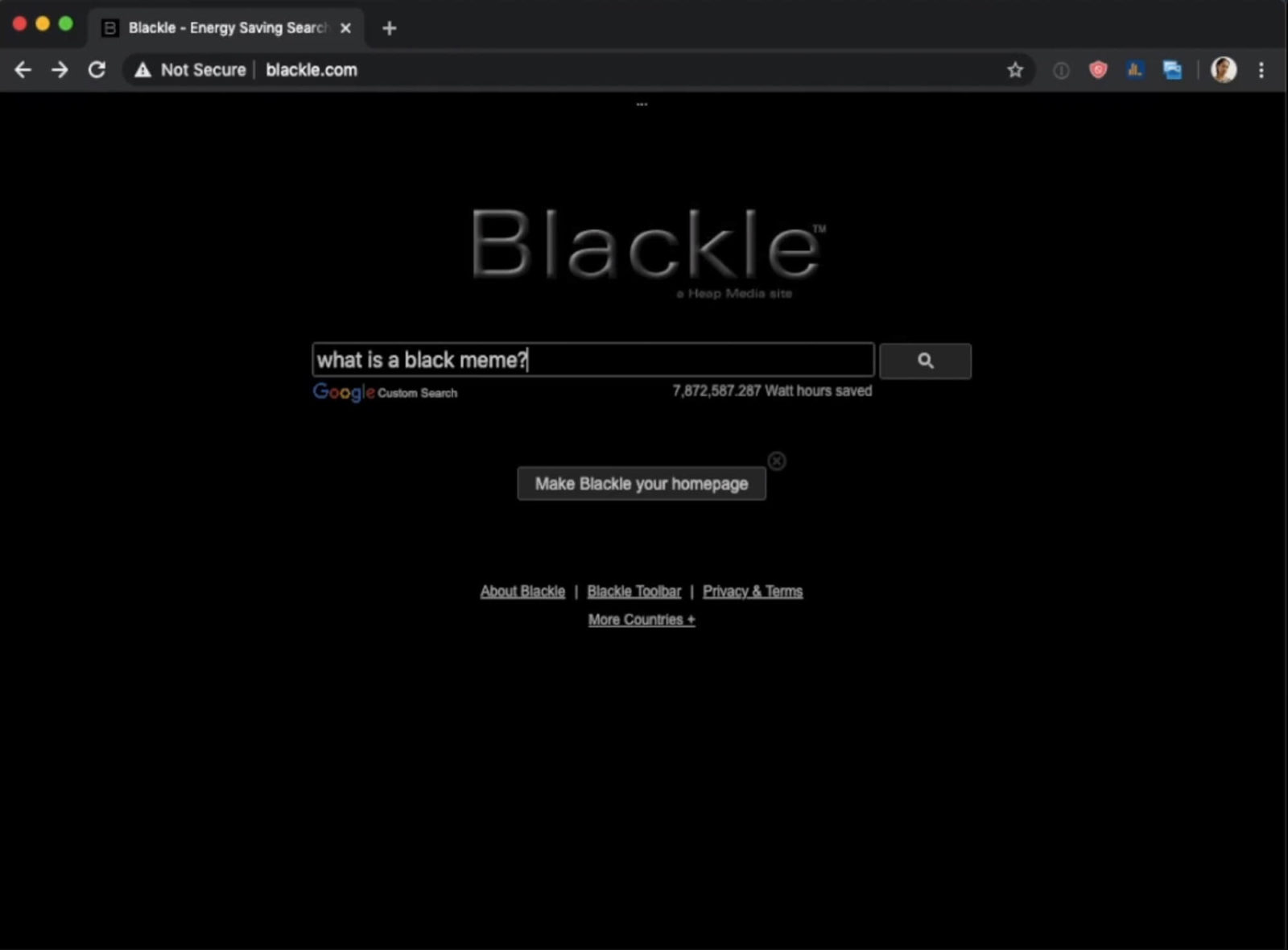 A black webpage.